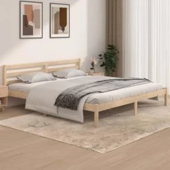 VidaXL Cadre De Lit Bois De Pin Massif 180x200 Cm Super King