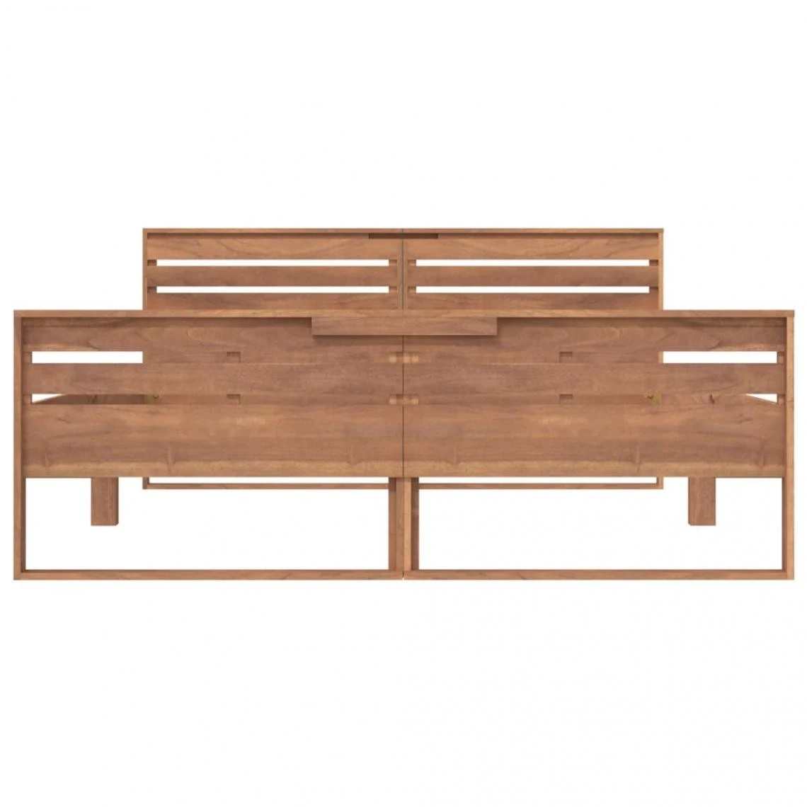 VidaXL Cadre De Lit Bois De Teck Massif 140x200 Cm 7 VidaXL Cadre De Lit Bois De Teck Massif 140x200 Cm – Image 5