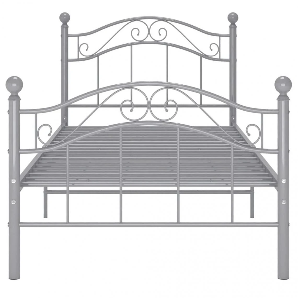 VidaXL Cadre De Lit Gris Métal 100x200 Cm 5 VidaXL Cadre De Lit Gris Métal 100x200 Cm – Image 3