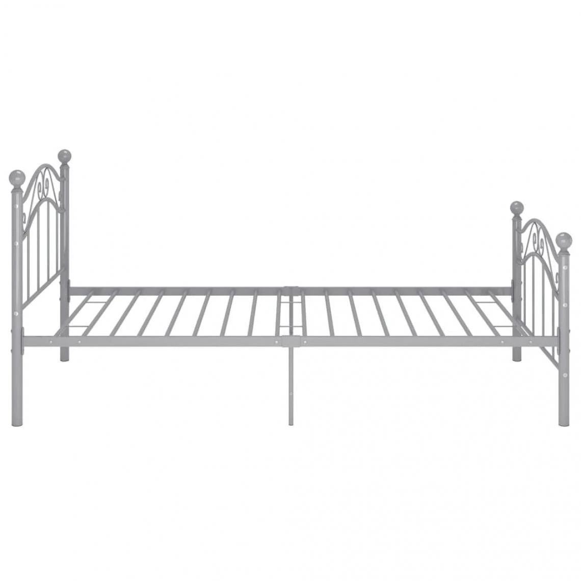VidaXL Cadre De Lit Gris Métal 100x200 Cm 6 VidaXL Cadre De Lit Gris Métal 100x200 Cm – Image 4