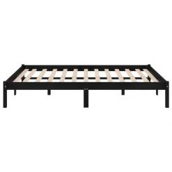 VidaXL Cadre De Lit Noir Bois De Pin Massif 140x200 Cm -Talamo Magasin vidaxl cadre de lit noir bois de pin massif 140x200 cm 12568314 33639458 1140x1140