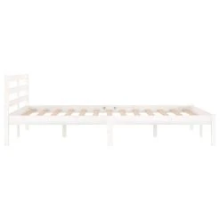 VidaXL Cadre De Lit Bois Massif De Pin 120x200 Cm Blanc -Talamo Magasin vidaxl lit de jour bois massif de pin 120x200 cm blanc 12568460 1103610 10 1140x1140