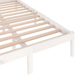 VidaXL Cadre De Lit Bois Massif De Pin 120x200 Cm Blanc -Talamo Magasin vidaxl lit de jour bois massif de pin 120x200 cm blanc 12568460 1103612 12 1140x1140