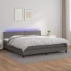 VidaXL Sommier Tapissier Et Matelas Et LED Gris 200x200 Cm Similicuir -Talamo Magasin vidaxl sommier tapissier et matelas et led gris 200x200 cm similicuir 13887648 38488880 1140x1140