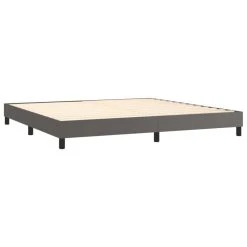 VidaXL Sommier Tapissier Et Matelas Et LED Gris 200x200 Cm Similicuir -Talamo Magasin vidaxl sommier tapissier et matelas et led gris 200x200 cm similicuir 13887648 38488886 1140x1140