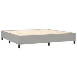 VidaXL Sommier Tapissier Matelas Et LED Gris Clair 200x200 Cm Tissu -Talamo Magasin vidaxl sommier tapissier matelas et led gris clair 200x200 cm tissu 13885370 38477496 1140x1140