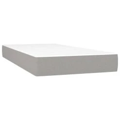 VidaXL Sommier Tapissier Matelas Et LED Gris Clair 200x200 Cm Tissu -Talamo Magasin vidaxl sommier tapissier matelas et led gris clair 200x200 cm tissu 13885370 38477498 1140x1140