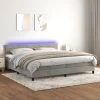 VidaXL Sommier Tapissier Matelas Et LED Gris Clair 200x200 Cm Velours -Talamo Magasin vidaxl sommier tapissier matelas et led gris clair 200x200 cm velours 13882252 38461902 1140x1140