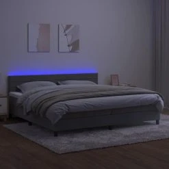 VidaXL Sommier Tapissier Matelas Et LED Gris Clair 200x200 Cm Velours 9 VidaXL Sommier Tapissier Matelas Et LED Gris Clair 200x200 Cm Velours -Talamo Magasin vidaxl sommier tapissier matelas et led gris clair 200x200 cm velours 13882252 38461906 1140x1140