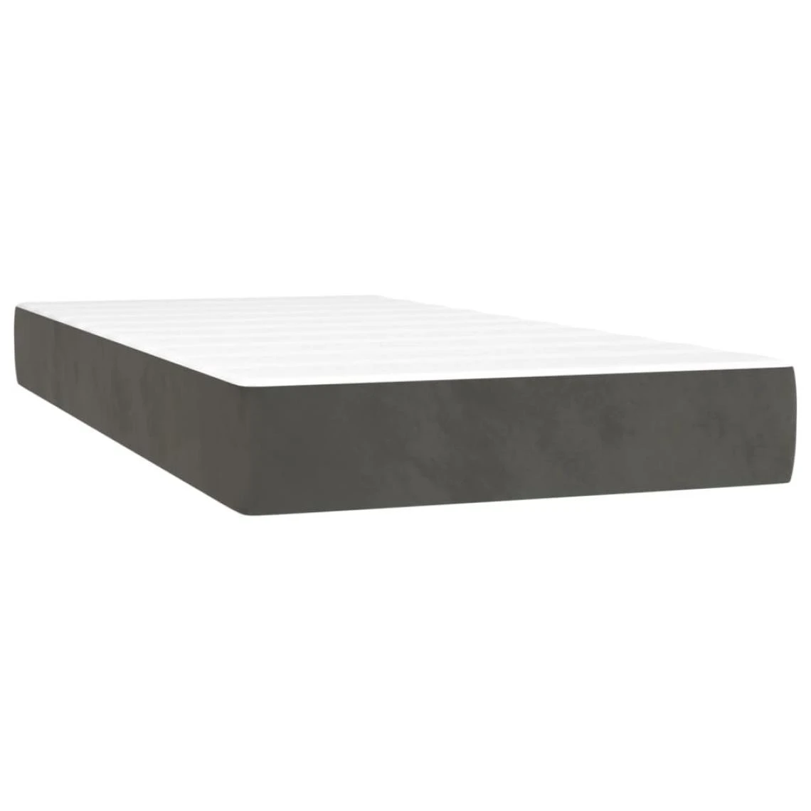 VidaXL Sommier Tapissier Matelas Et LED Gris Foncé 200x200 Cm Velours 7 VidaXL Sommier Tapissier Matelas Et LED Gris Foncé 200x200 Cm Velours – Image 5