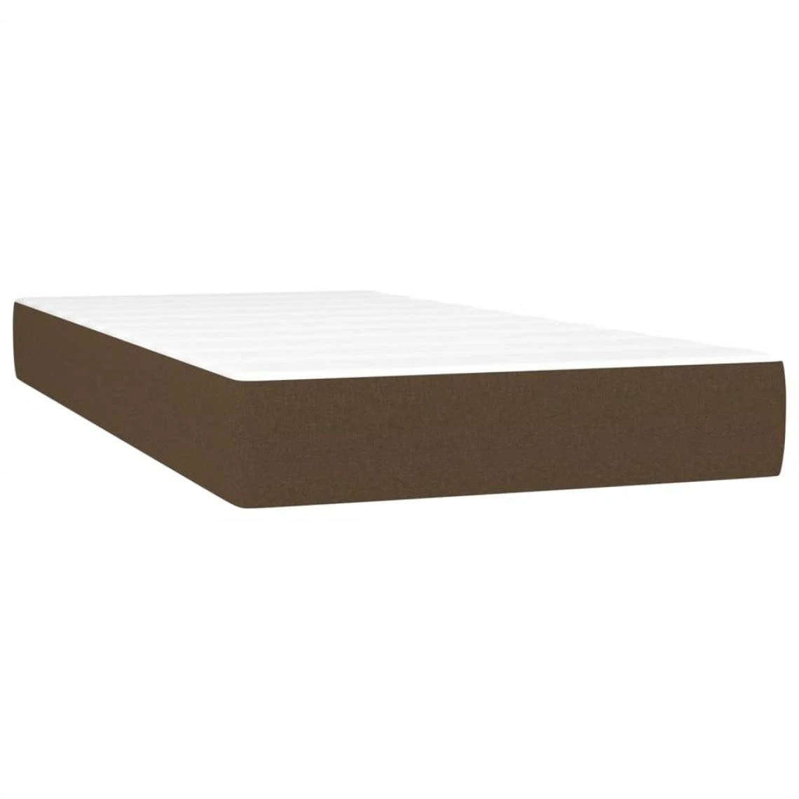 VidaXL Sommier Tapissier Matelas Et LED Marron Foncé 200x200 Cm Tissu 7 VidaXL Sommier Tapissier Matelas Et LED Marron Foncé 200x200 Cm Tissu – Image 5