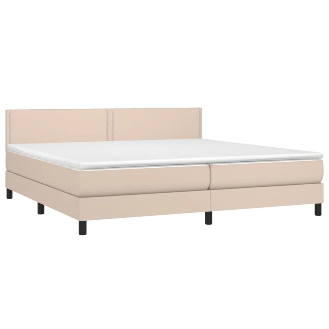 VidaXL Sommier Tapissier Matelas LED Cappuccino 200x200 Cm Similicuir 4 VidaXL Sommier Tapissier Matelas LED Cappuccino 200x200 Cm Similicuir – Image 2