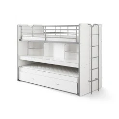Vipack BONNY Lits Superposés 2 Couchages Compact 80 Blanc